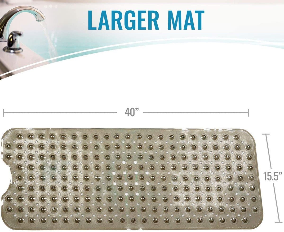 HealthSmart No-Skid Bath & Shower Mats - 16" x 40"